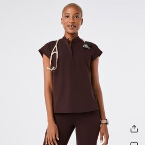 Figs Espresso Rafaela Scrub Top